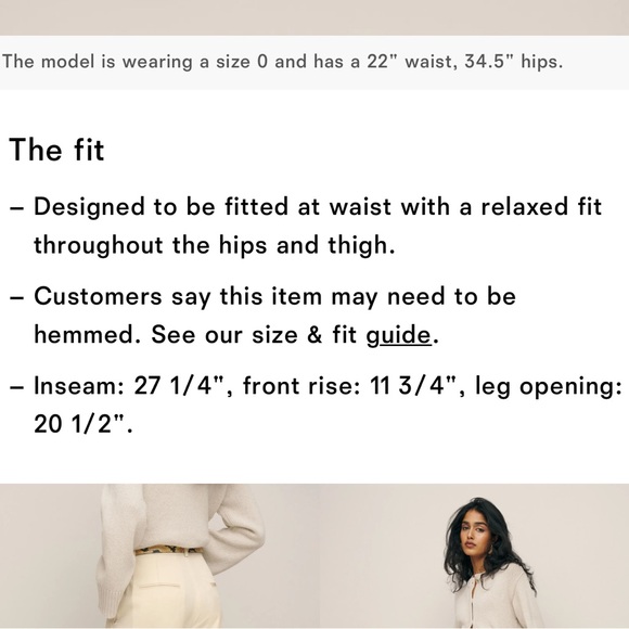 Reformation Mason Cropped Pants in Light Beige - Picture 7 of 8